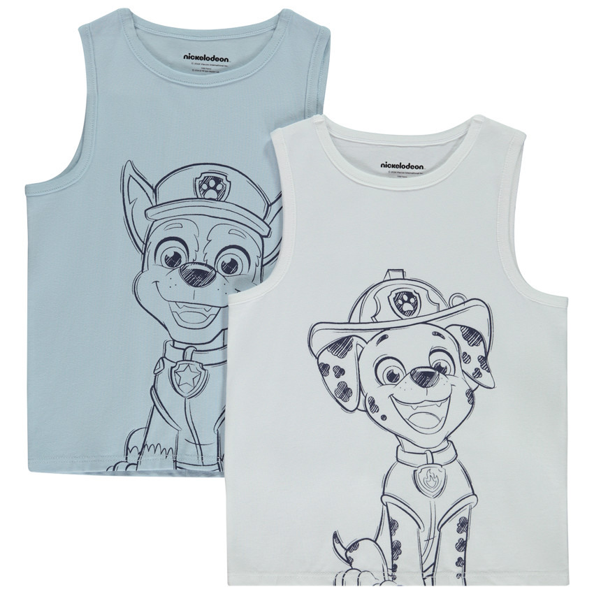 Lot de 2 maillots de corps débardeurs Pat'Patrouille pour garçon 