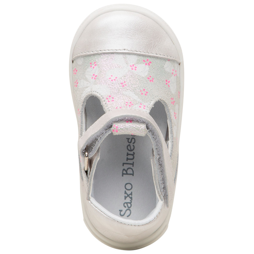 Geïriseerde zomerschoenen uit leder met bloemenprint 