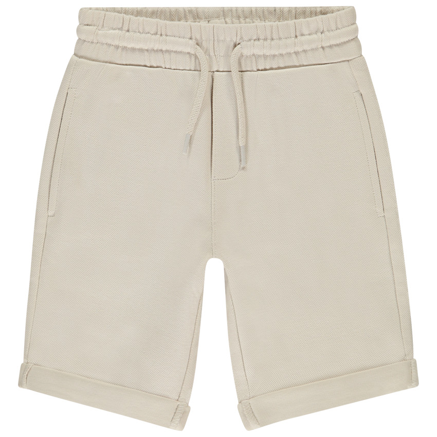 Bermuda in effen molton voor jongen 