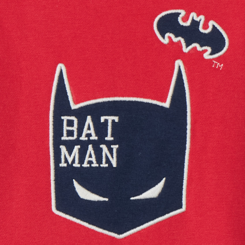 Sweatshirt in fleece Batman Warner voor babyjongens rood met lange mouwen 