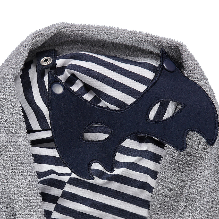 Peignoir en éponge avec masque Warner Batman en jersey amovible 