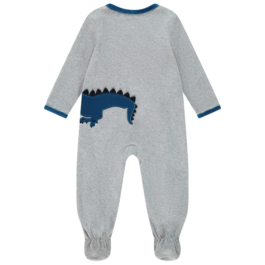 Dors-bien en velours broderie dragon pour bébé garçon 
