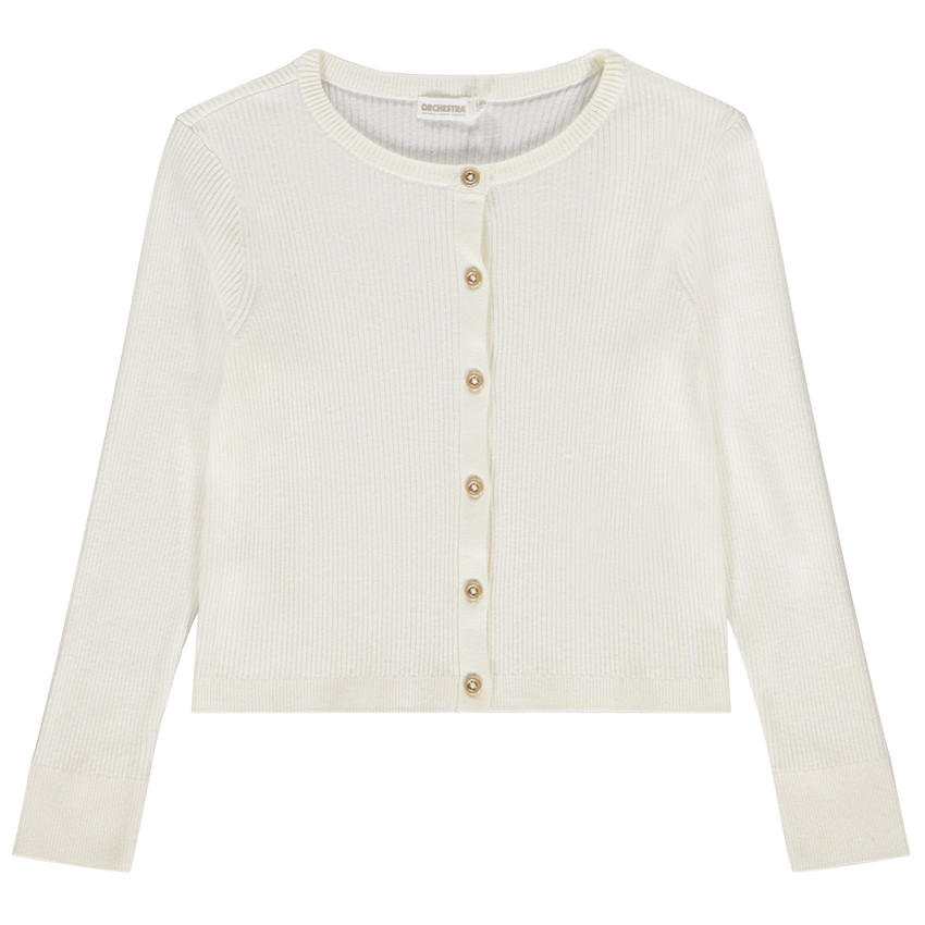 Gilet manches longues en tricot côtelé pour fille  