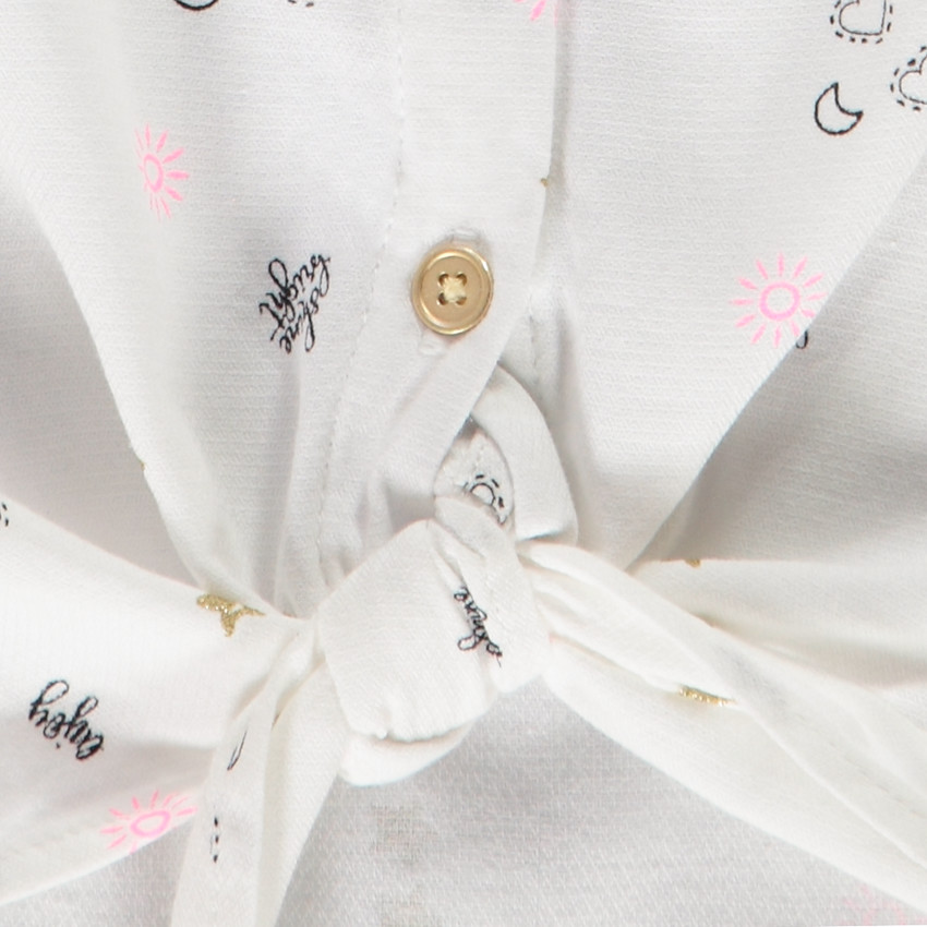 Chemise en coton imprimé étoiles et coeurs pour fille 