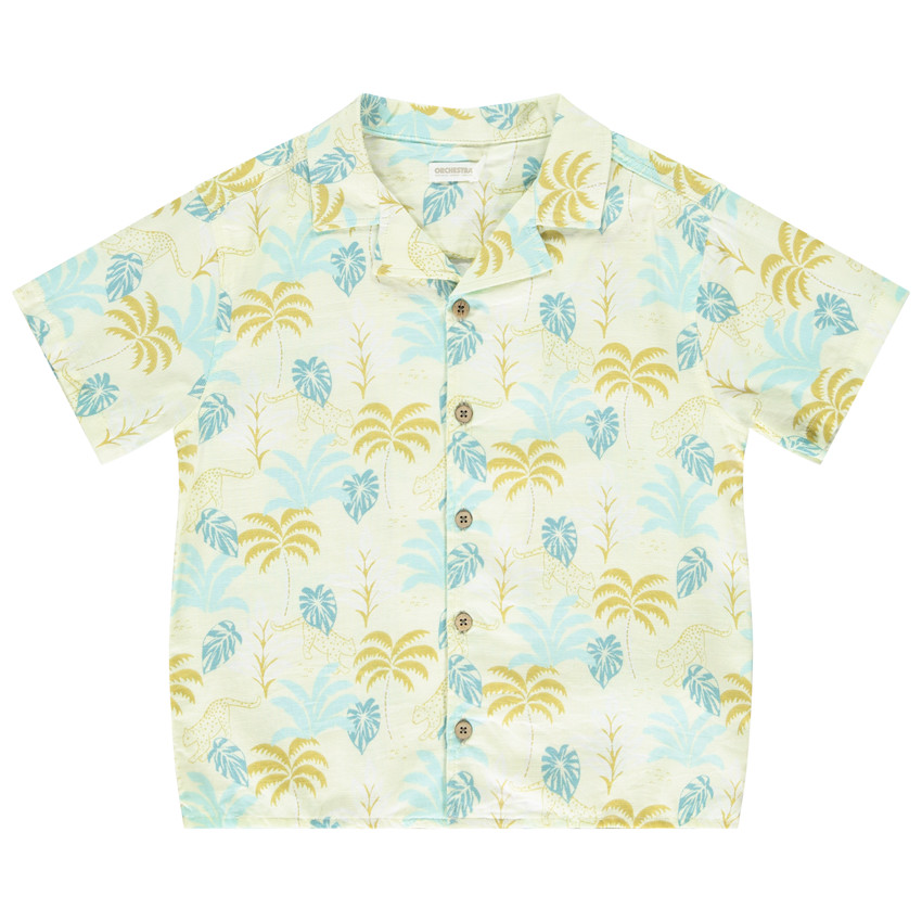Chemise manches courtes imprimé palmiers pour garçon 