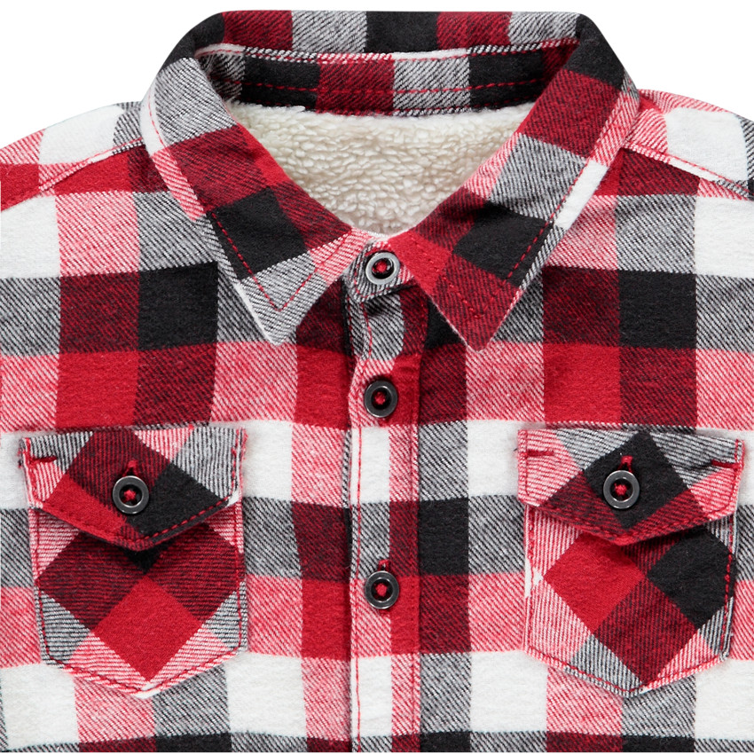 Surchemise à carreaux en flanelle doublée sherpa pour bébé garçon 