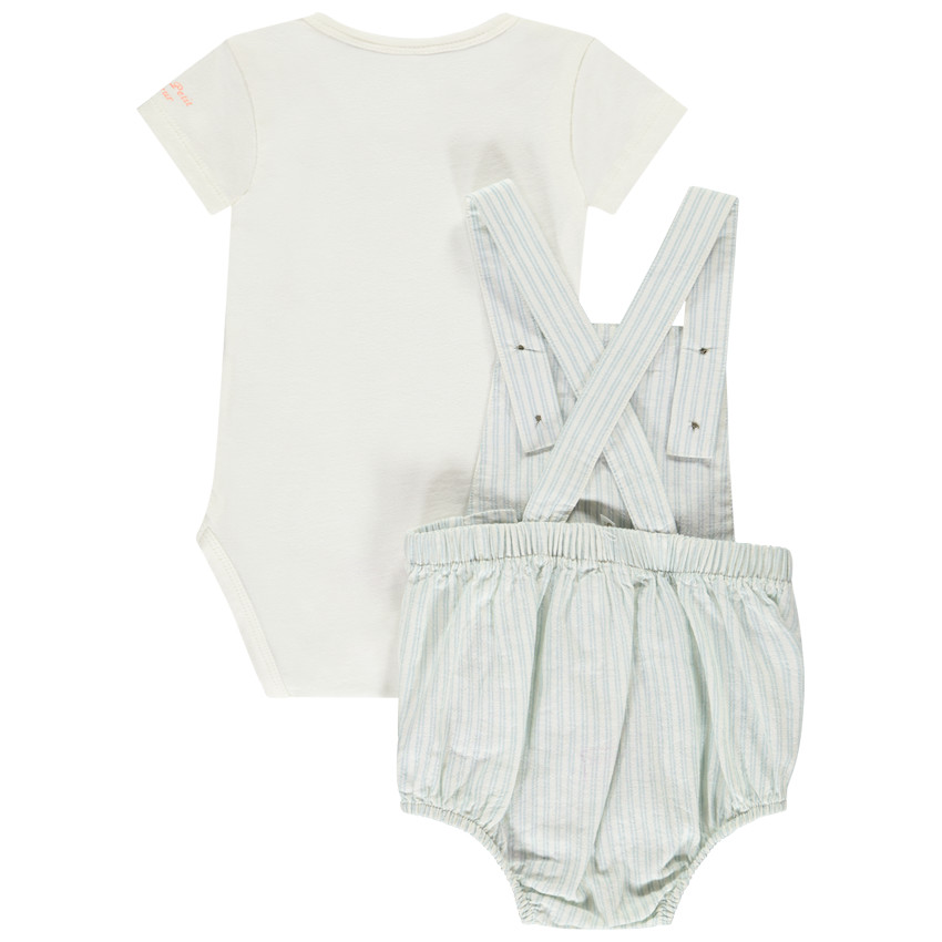 Tweedelig set met gestreepte romper voor baby jongen 