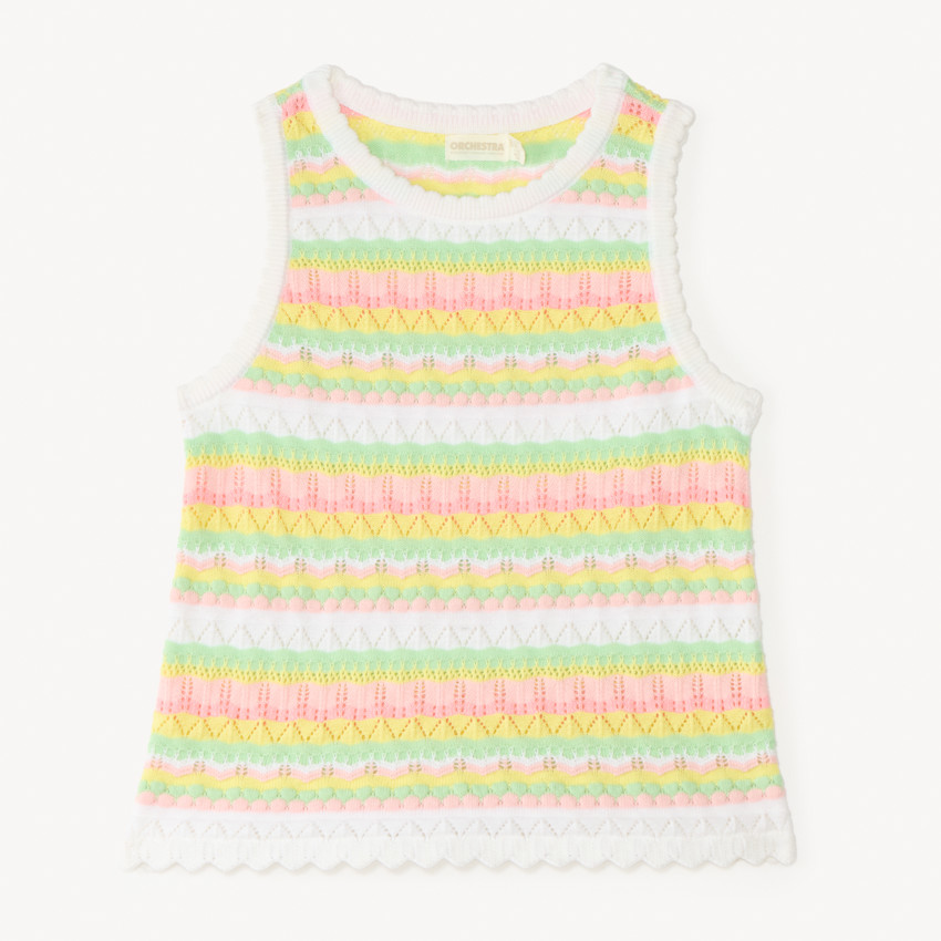 Débardeur en maille tricotée fantaisie pour fille 