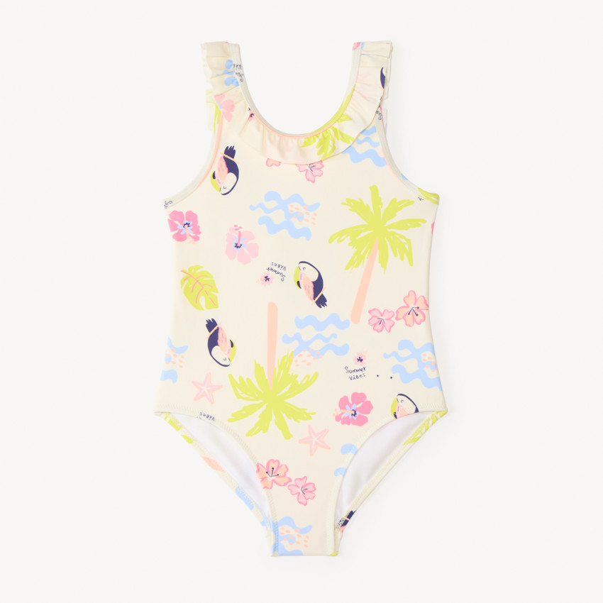 Maillot de bain 1 pièce imprimé fantaisie pour fille 
