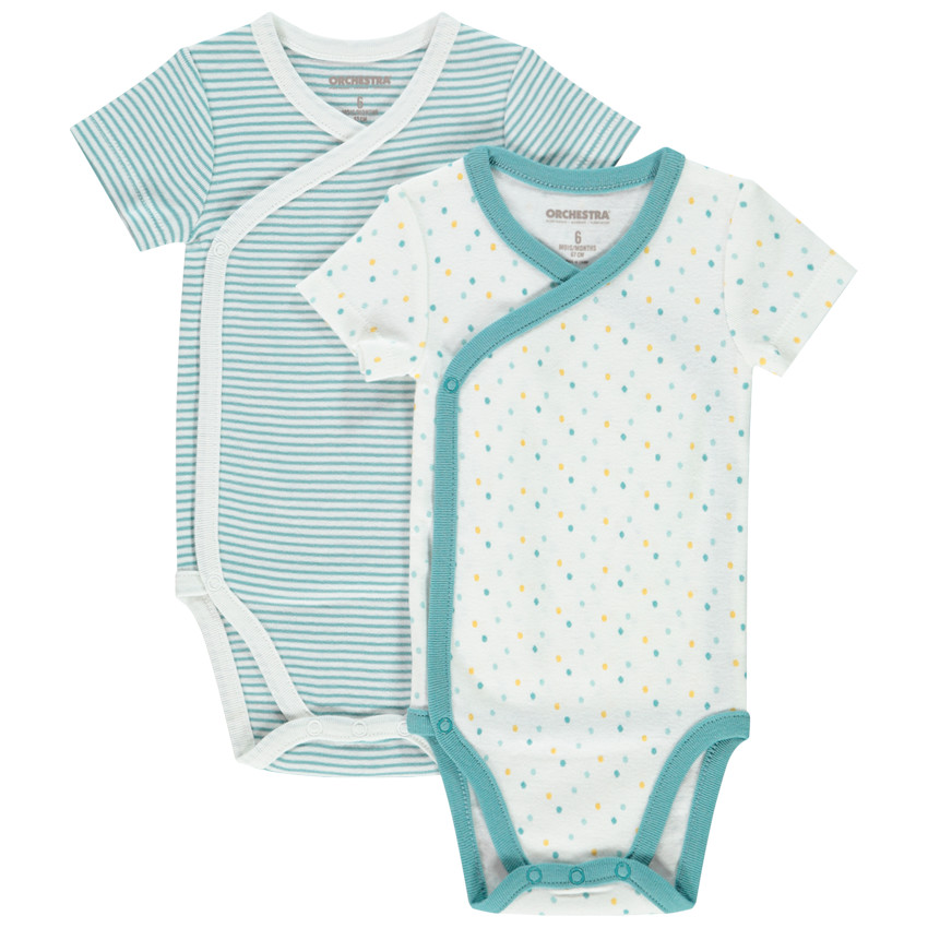 Lot de 2 bodies en coton imprimés pour bébé garçon  