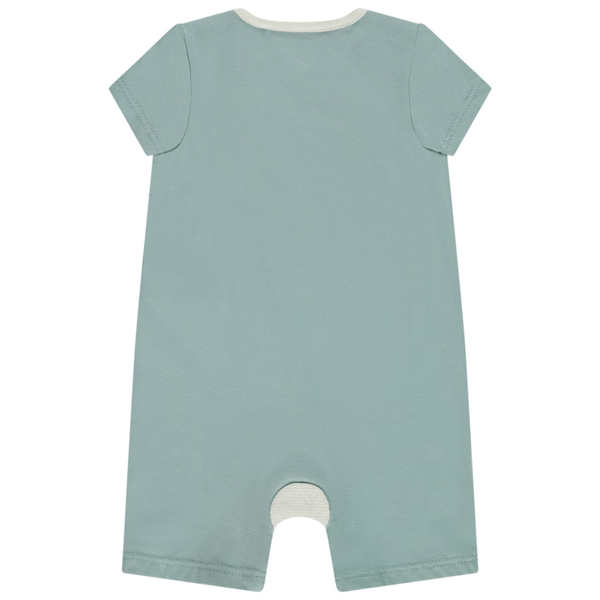 Combinaison manches courtes brodée hippopotame + oreilles 3D pour bébé garçon 