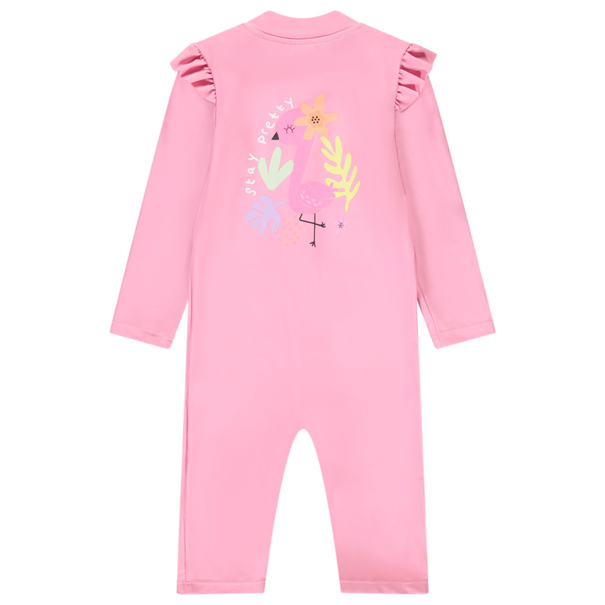 Combinaison de bain anti-UV motifs flamant rose pour bébé fille 