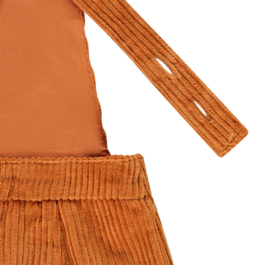 Korte salopette in ribfluweel, voor meisjes. 