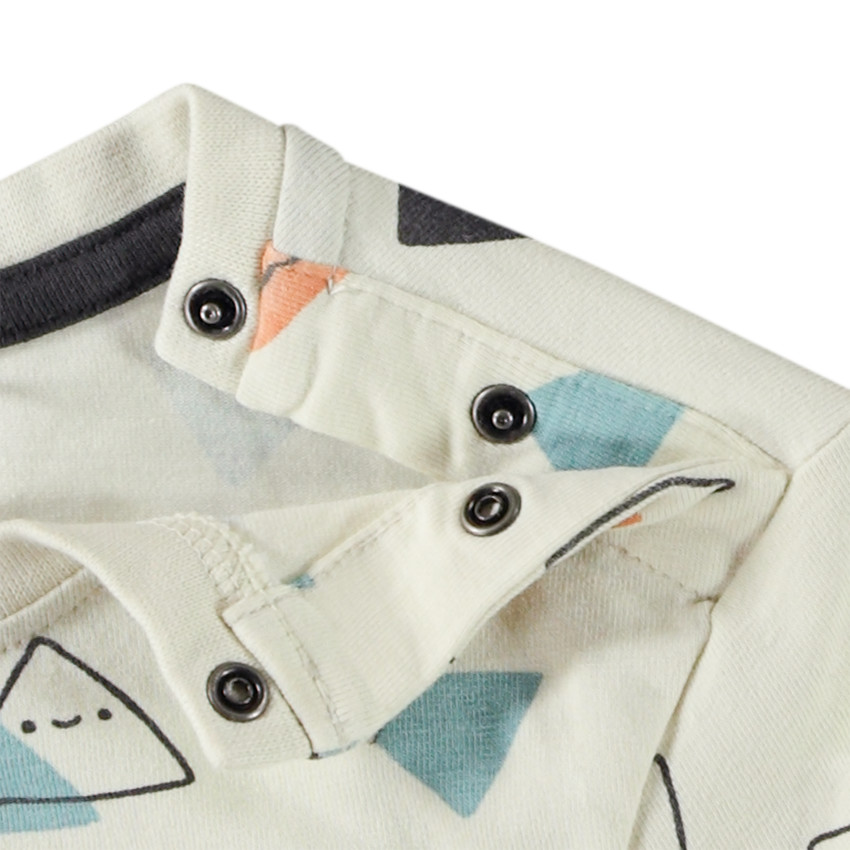 T-shirt met korte mouwen met driehoekjes voor babyjongen 