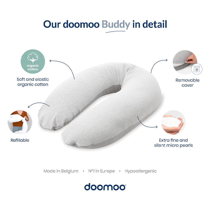 Grand coussin multi-usage Buddy Anthracite Chiné 