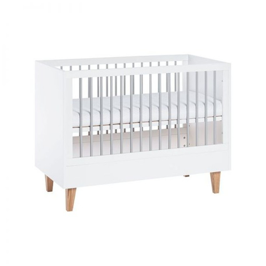 Lit Concept 60 x 120 cm - Blanc / Gris 