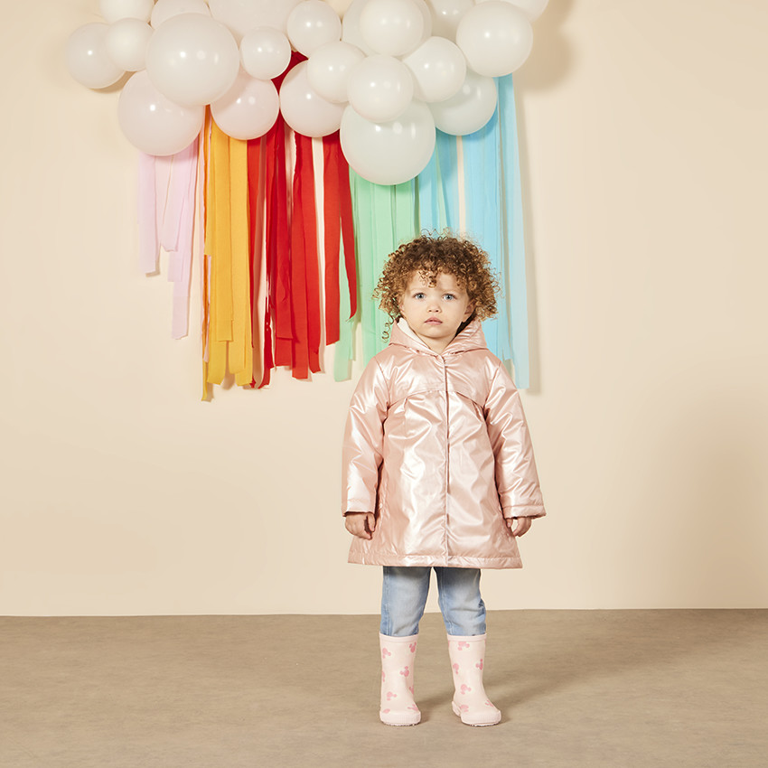 Parka gomme déperlante effet nacré pour bébé fille 