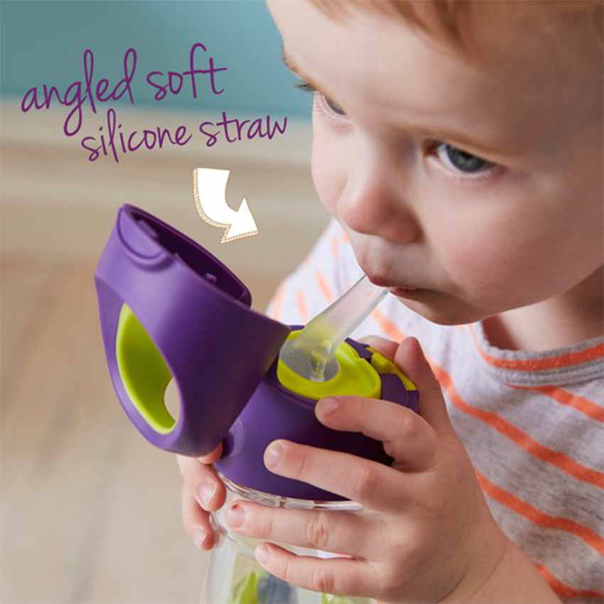 Gourde Tritan avec paille en silicone pour enfants 450ml Violette 9m+ 