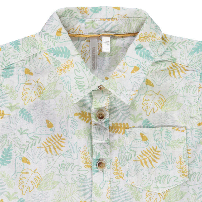 Tweedelige set met bladprint voor baby jongen 