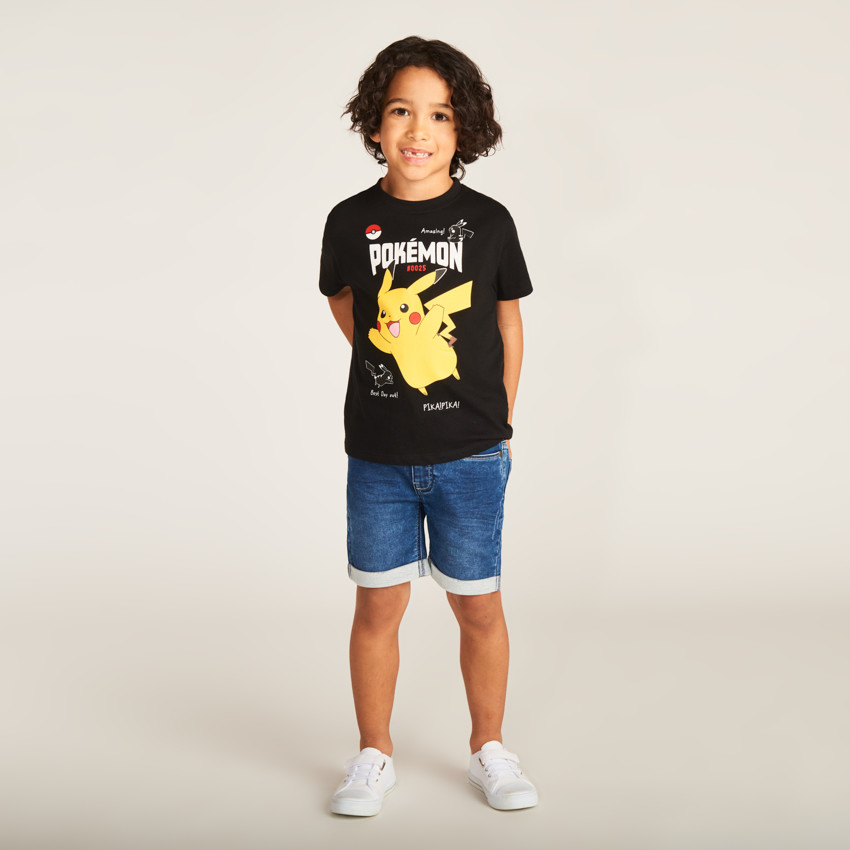 Jeans bermuda met omslag voor jongens 