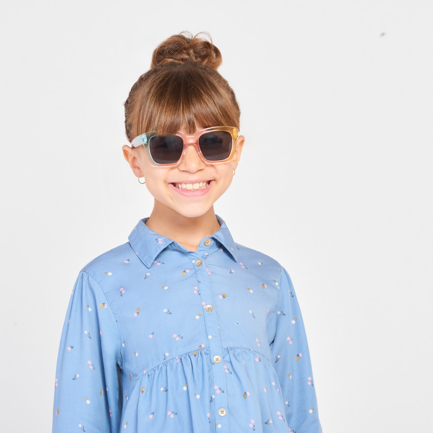 Hemdjurk met lange mouwen en bloemenprint voor meisjes 