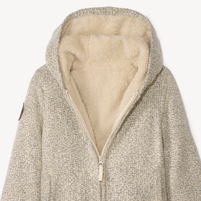 Gebreide hoodie met sherpa voering voor jongens 