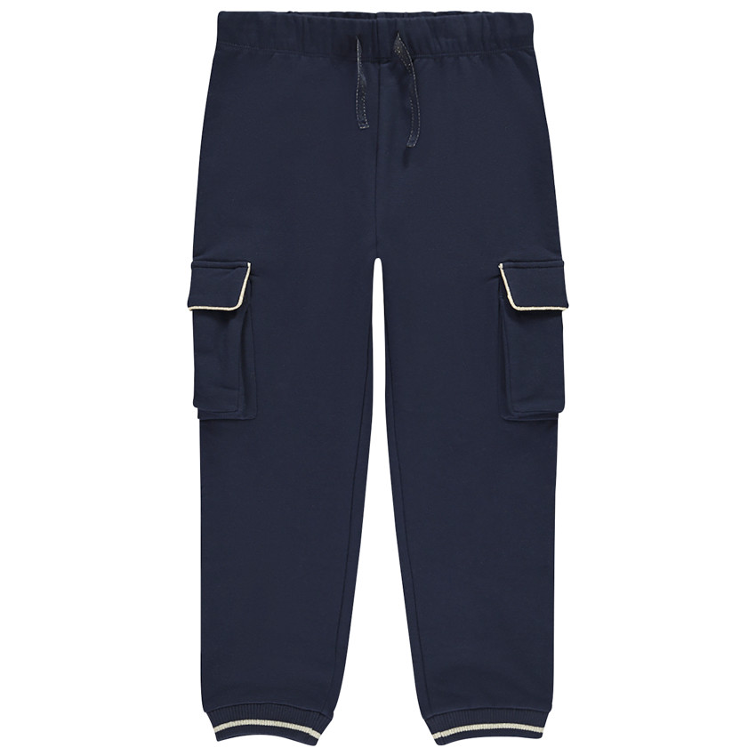 Fleece joggingbroek met cargo-stijl en gouden details voor meisjes 