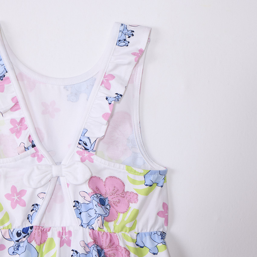 Mouwloze jurk met Stitch Disney print en zwemrug voor meisjes 