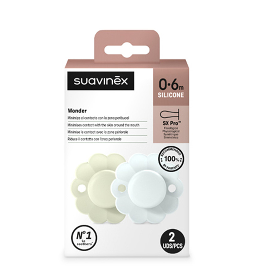 Sucette Wonder silicone Aqua/Blue 0/6M 2 pcs 