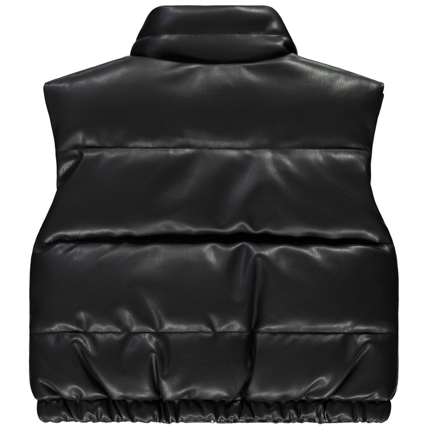 Doudoune sans manches en similicuir et doublure en sherpa pour fille  