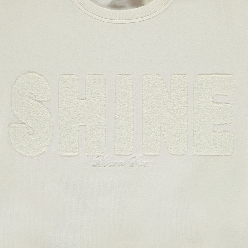 Oversize sweatshirt met boucletten patches voor meisjes 