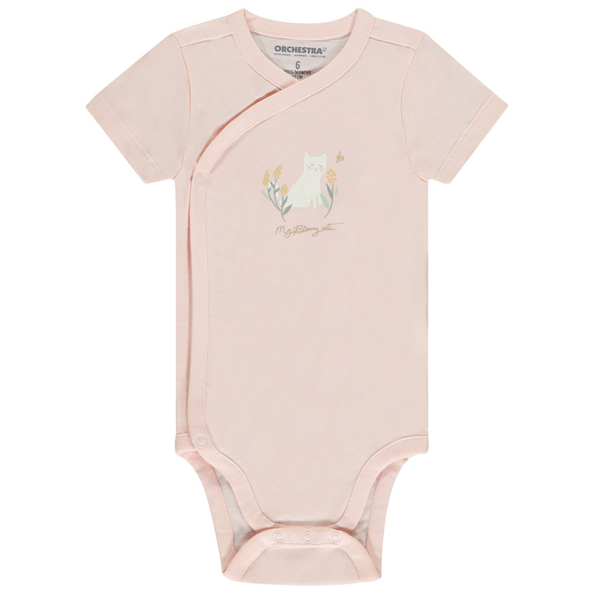 Set van 5 bodies met korte mouwen voor meisjes met verschillende openingen afhankelijk van de leeftijd 