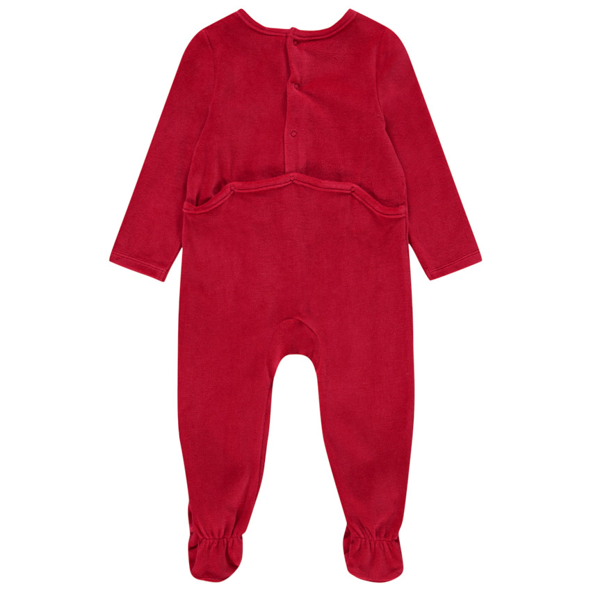 Pyjama in fluweel met Kerst rendier patch voor baby jongen 