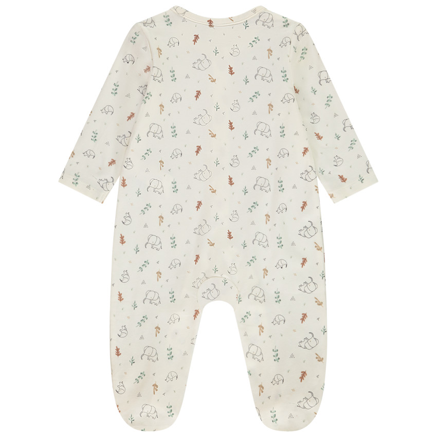 Pyjama in jersey slub met olifantenprint voor baby