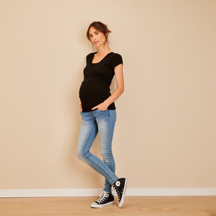 Jean skinny de grossesse extra stretch à bandeau haut 