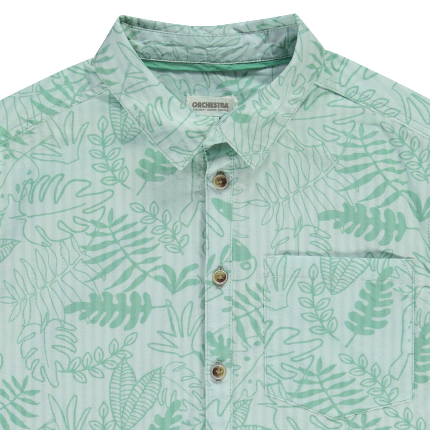 Chemise manches courtes imprimé feuillage pour garçon 