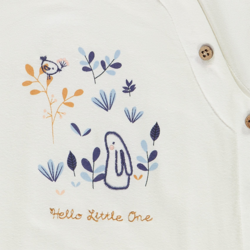 Ensemble en velours et jersey ouatiné t-shirt manches longues + pantalon imprimé fleuri pour bébé fille 