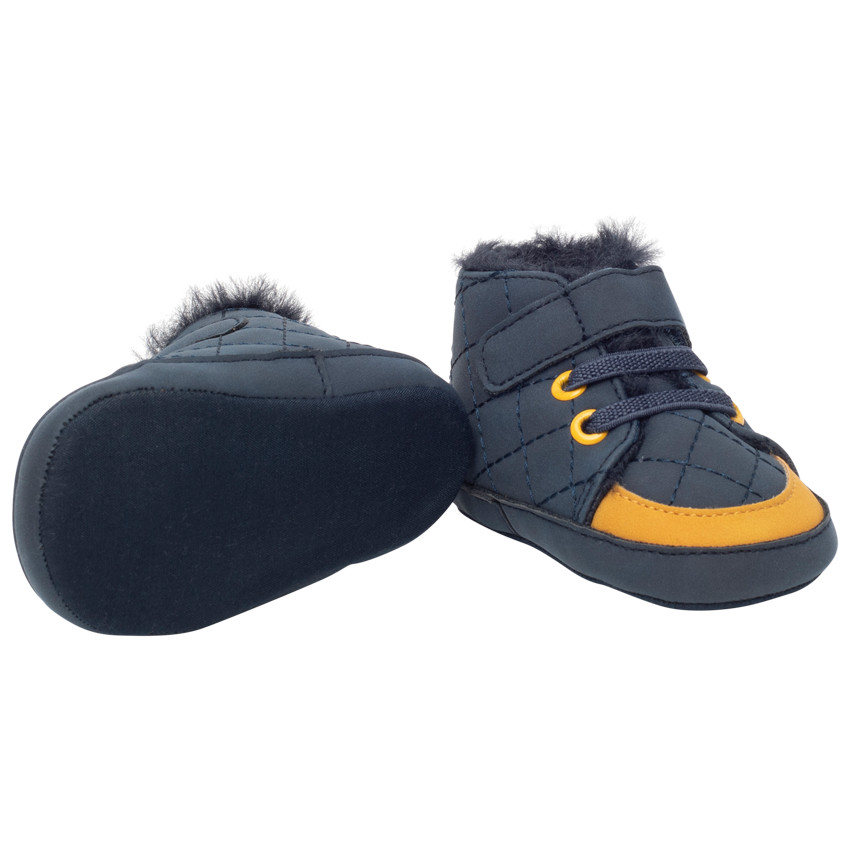 Bottillons avec empiècements colorés et surpiqûres pour bébé garçon 