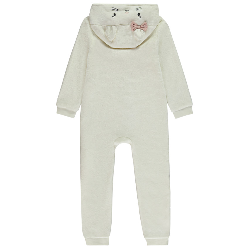 Pyjama topper in sherpa met fantasiekap kat voor meisjes 