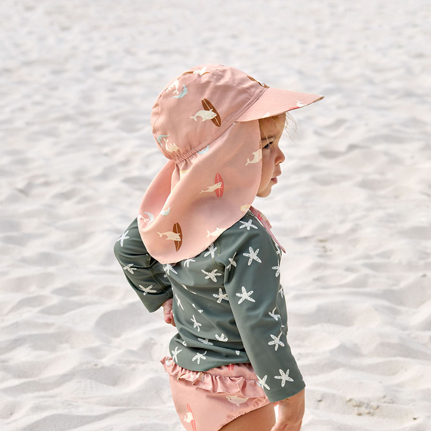 Casquette de soleil anti-UV 43-45 (3 à 6 mois) Dolphin Peach 
