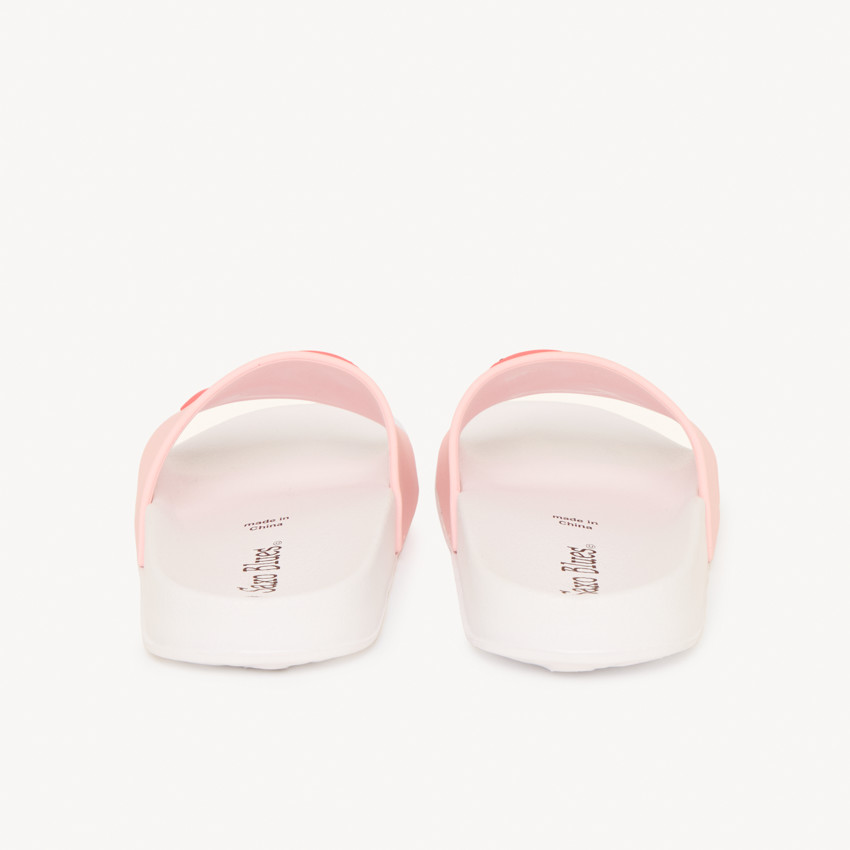 Claquettes flamant rose en relief pour fille avec lanière selon la pointure 