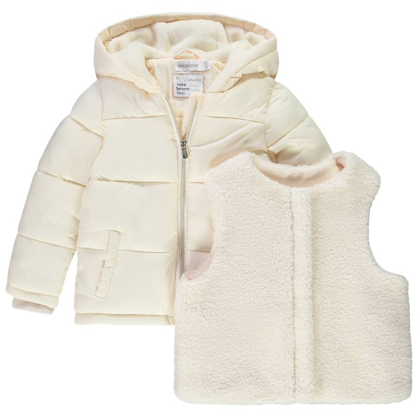 Parka 2 en 1 en fausse fourrure pour fille 