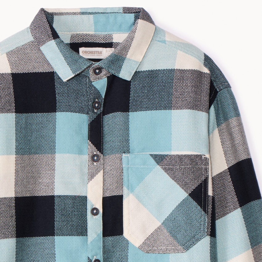 Chemise manches longues à carreaux garçon 