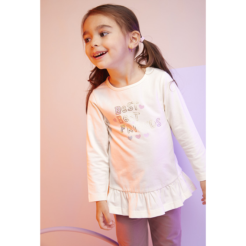 Vest zonder mouwen + T-shirt met lange mouwen + Legging voor baby meisje 