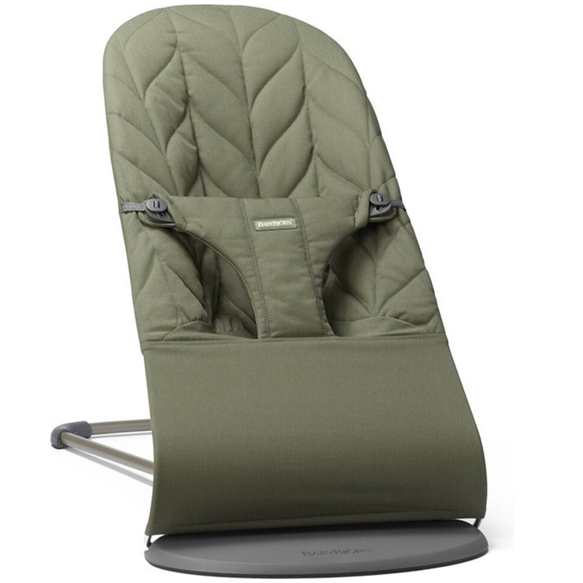 Transat Bliss tissé pétale - cadre gris - vert foncé  