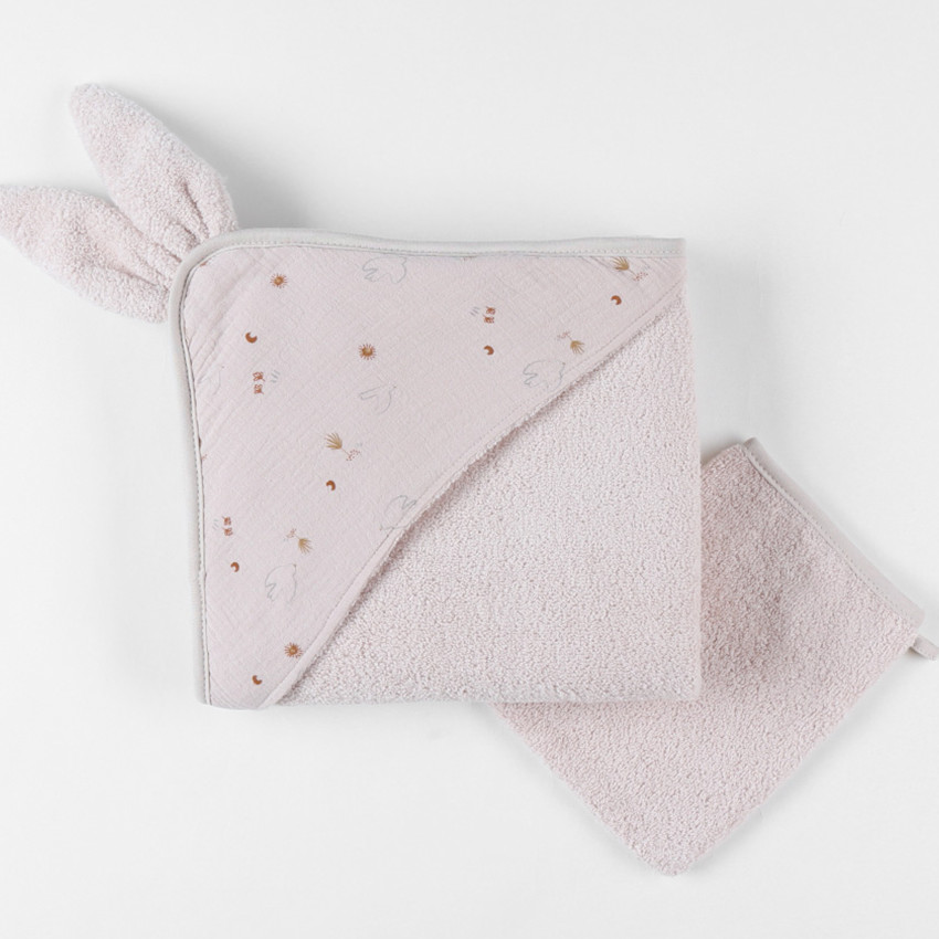 Badcape + washandje B&M Moka 