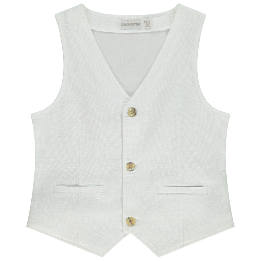 Gilet server in stof met zakken voor jongen 