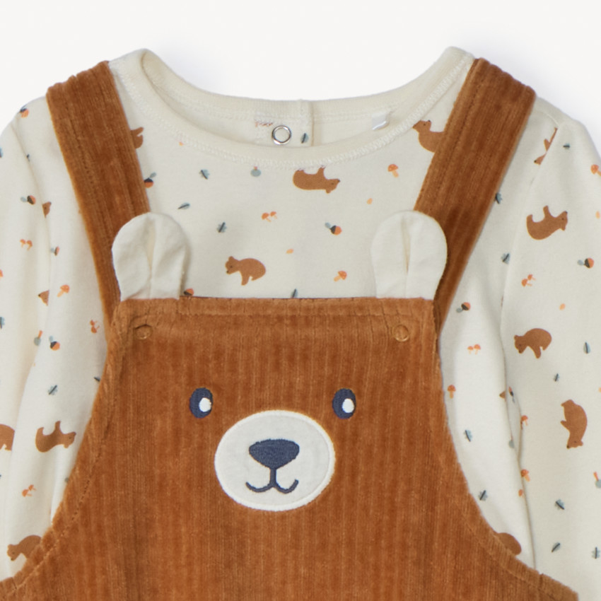 Ensemble 2 pièces avec salopette ludique pour bébé garçon 