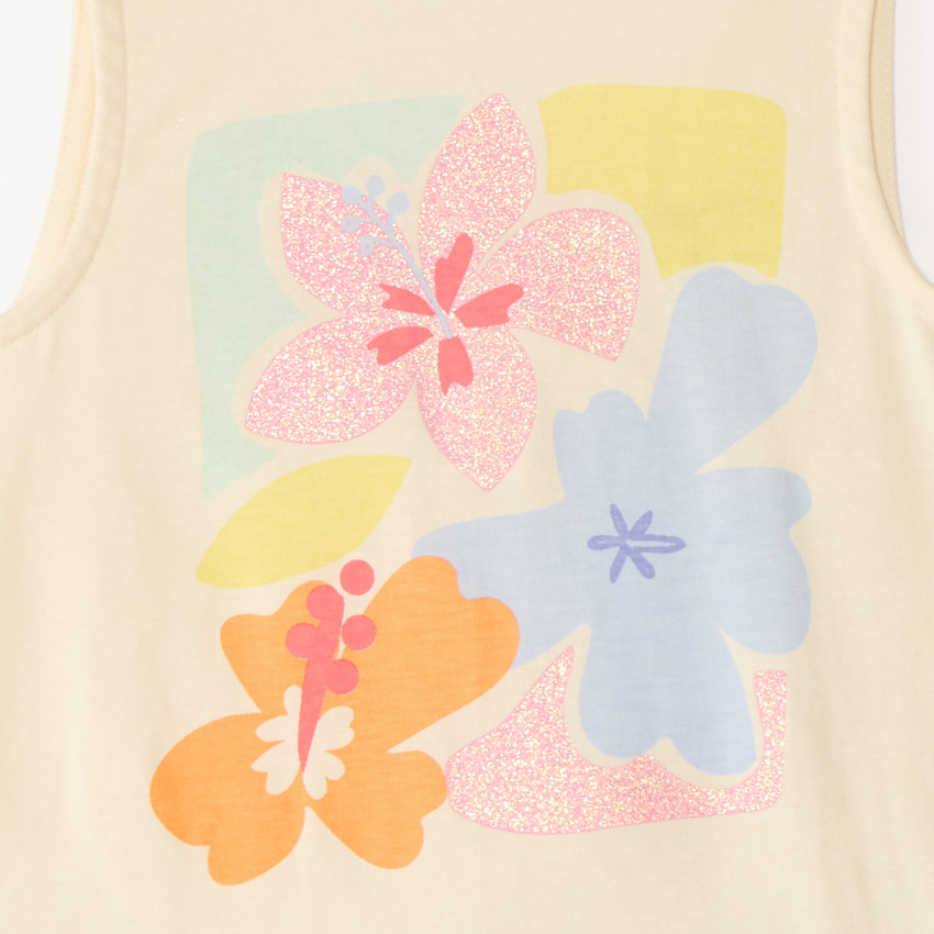Tweedelig set met mouwloos shirt en bloemetjes shortrok meisjes 