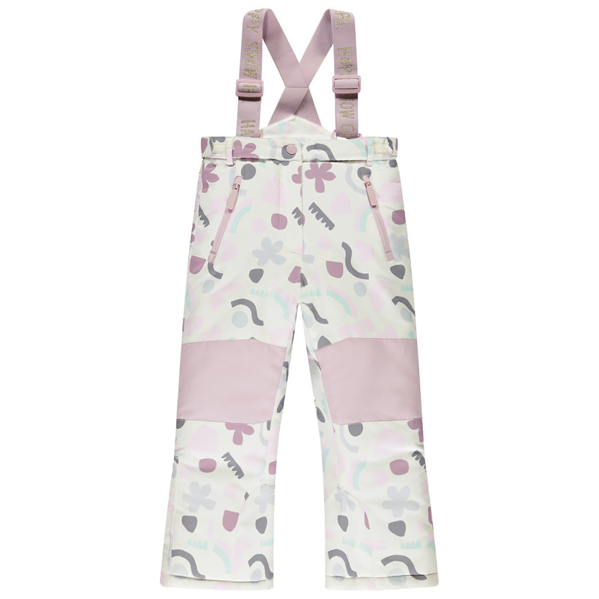 Pantalon de ski imprimé arty avec bretelles pour fille 
